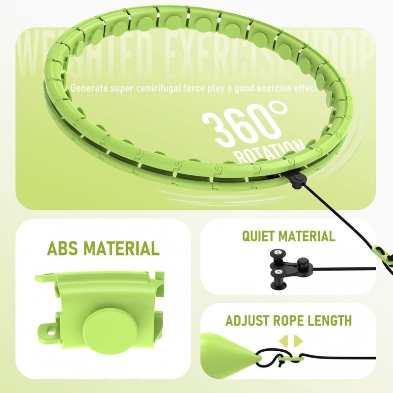 JKSHMYT Infinity Weighted Hula Exercise Hoop, for Adults Women Weight Loss Plus Size, 26/30 Detachable Links - Image 2